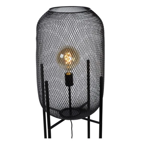 Lucide MESH - Vloerlamp - Ø 35 cm - 1xE27 - Zwart - detail 1